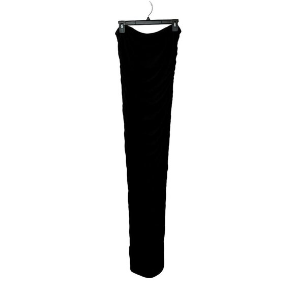 New Good American Size 4 Ruched Strapless Satin Dress Black - Picture 1 of 12
